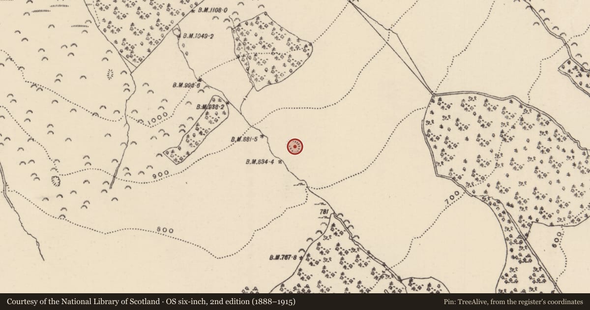 Ordnance Survey six-inch map, 2nd edition (1888–1915) covering the location of Ringfort - rath, Barnane (Barnane-ely Par.), County Tipperary North, with a pin at the register's coordinates