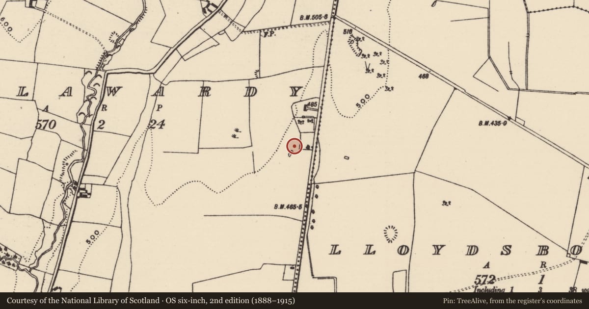 Ordnance Survey six-inch map, 2nd edition (1888–1915) covering the location of Earthwork, Killawardy (Killea Par.), County Tipperary North, with a pin at the register's coordinates