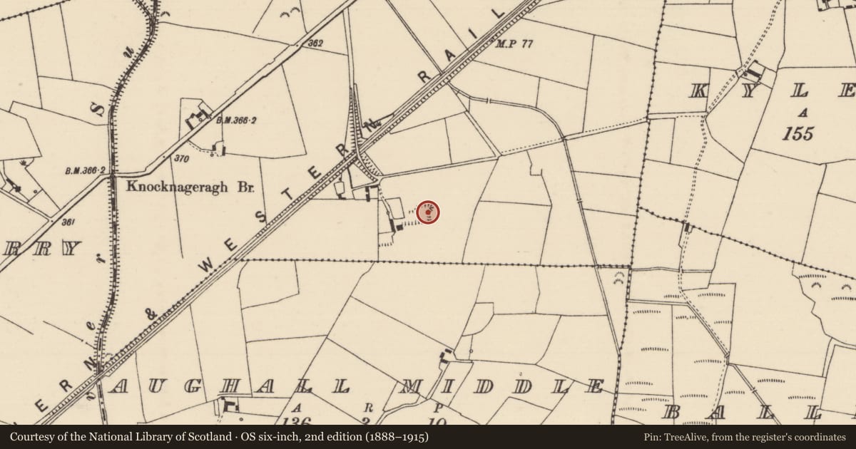 Ordnance Survey six-inch map, 2nd edition (1888–1915) covering the location of Enclosure, Cobbs, County Tipperary North, with a pin at the register's coordinates