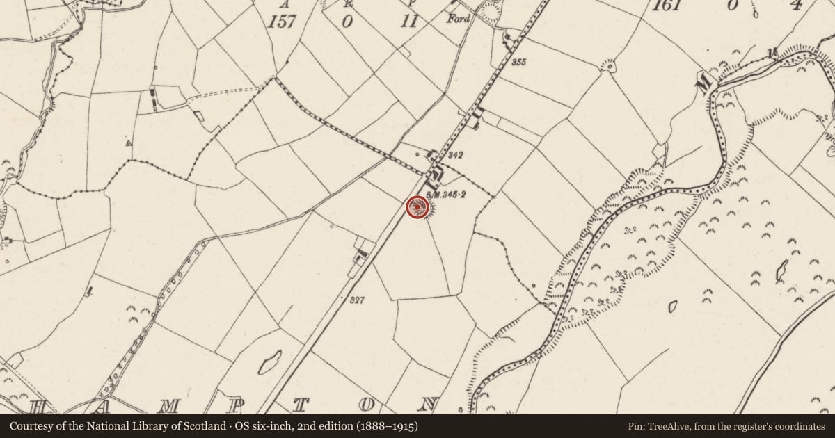Ordnance Survey six-inch map, 2nd edition (1888–1915) covering the location of Ringfort - rath, Oakhampton, County Tipperary North, with a pin at the register's coordinates