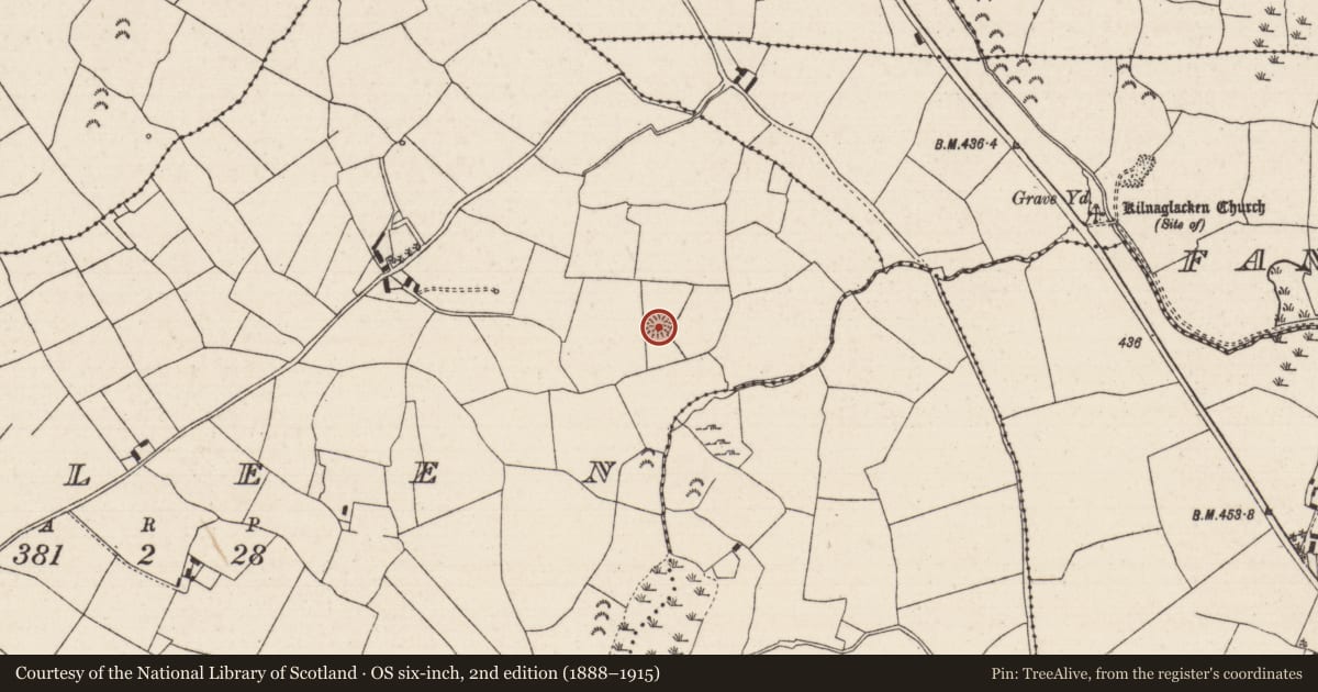 Ordnance Survey six-inch map, 2nd edition (1888–1915) covering the location of Ringfort - rath, Cooleen (Glenkeen Par.), County Tipperary North, with a pin at the register's coordinates