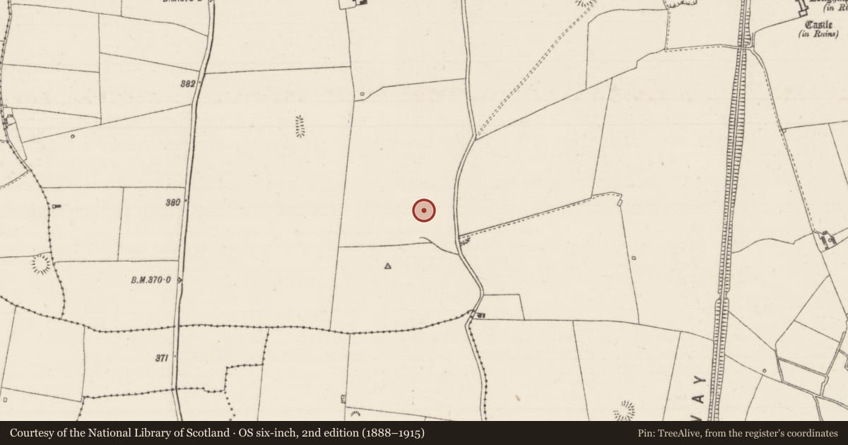 Ordnance Survey six-inch map, 2nd edition (1888–1915) covering the location of Enclosure, Tinvoher, County Tipperary North, with a pin at the register's coordinates