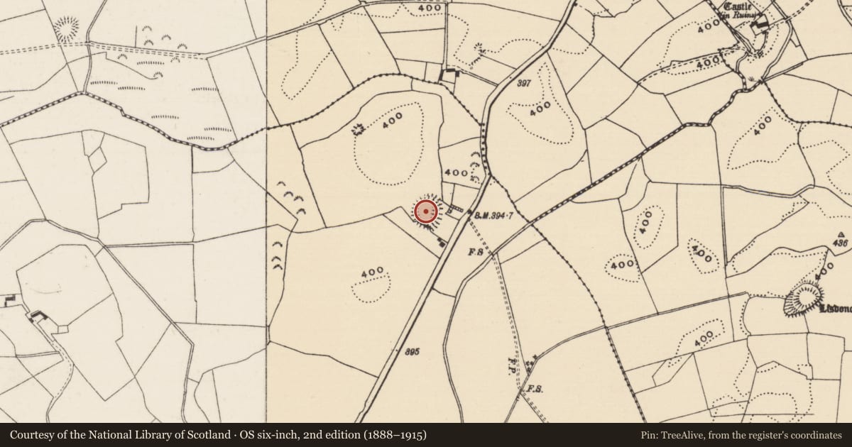 Ordnance Survey six-inch map, 2nd edition (1888–1915) covering the location of Enclosure, Kilclonagh, County Tipperary North, with a pin at the register's coordinates
