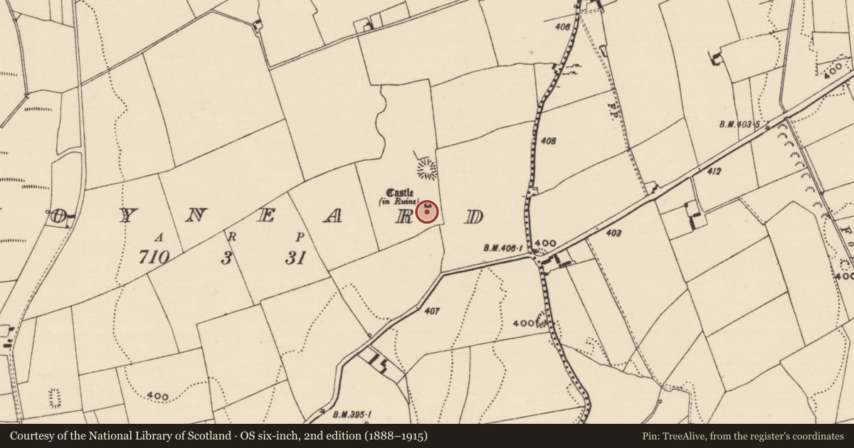 Ordnance Survey six-inch map, 2nd edition (1888–1915) covering the location of Earthwork, Moyneard, County Tipperary North, with a pin at the register's coordinates