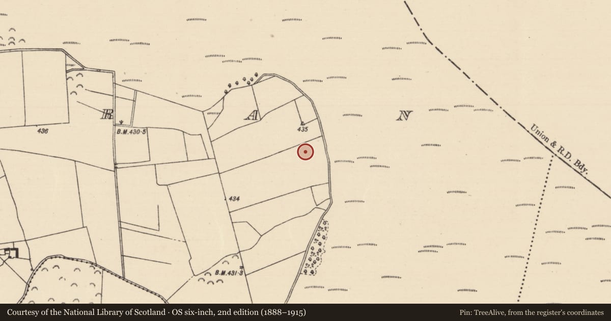 Ordnance Survey six-inch map, 2nd edition (1888–1915) covering the location of House - indeterminate date, Killoran (Moyne Par.), County Tipperary North, with a pin at the register's coordinates