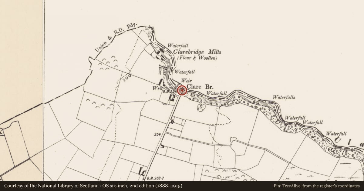 Ordnance Survey six-inch map, 2nd edition (1888–1915) covering the location of Bridge, Rossary More, Scraggeen, County Tipperary North, with a pin at the register's coordinates