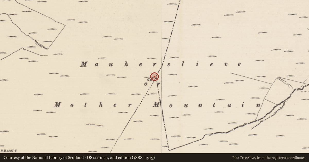 Ordnance Survey six-inch map, 2nd edition (1888–1915) covering the location of Cairn - unclassified, County Tipperary North, with a pin at the register's coordinates