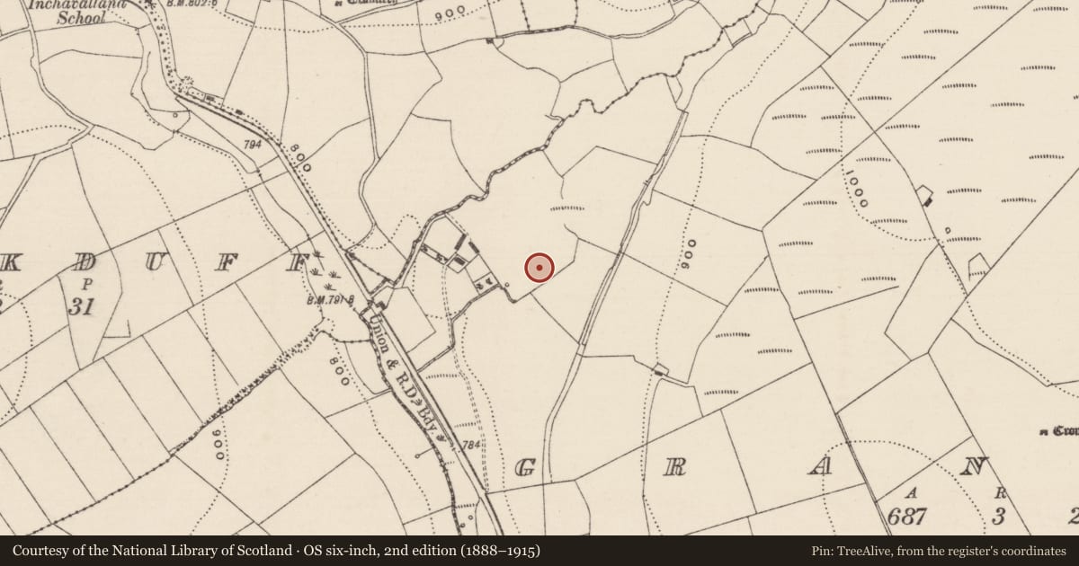 Ordnance Survey six-inch map, 2nd edition (1888–1915) covering the location of Enclosure, Graniera, County Tipperary North, with a pin at the register's coordinates