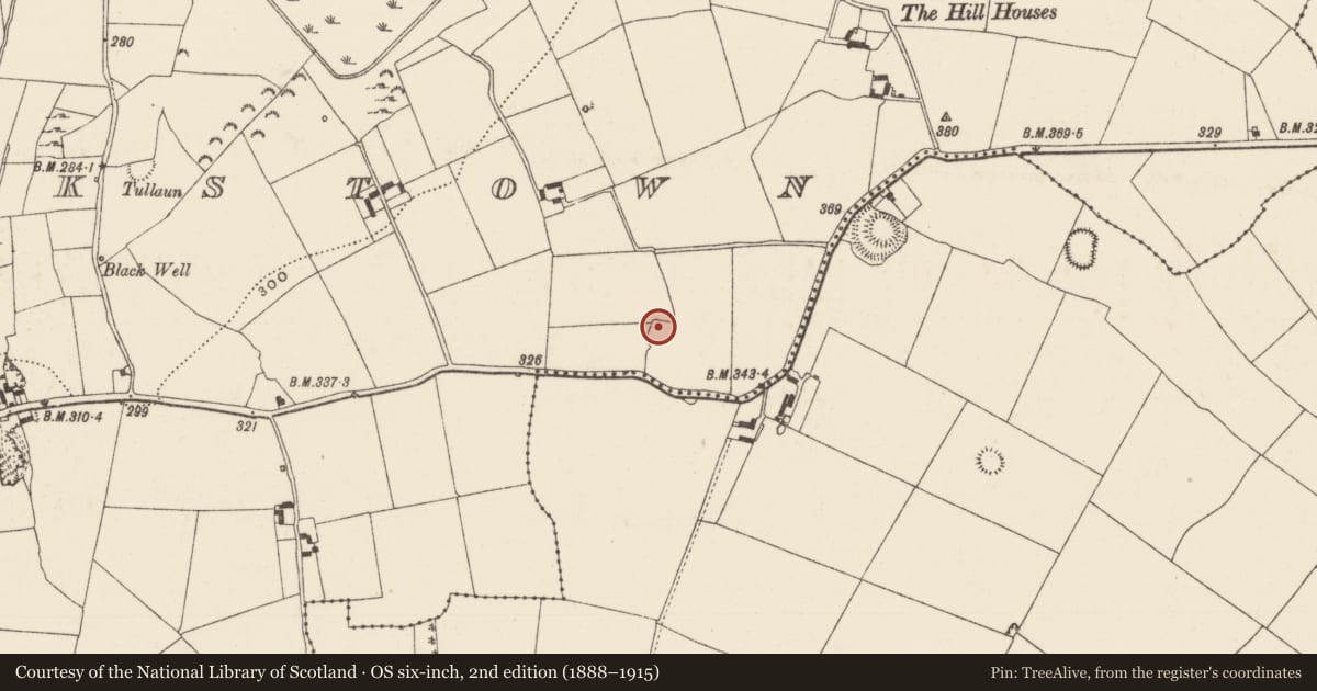 Ordnance Survey six-inch map, 2nd edition (1888–1915) covering the location of Burial ground, Cormackstown, County Tipperary North, with a pin at the register's coordinates