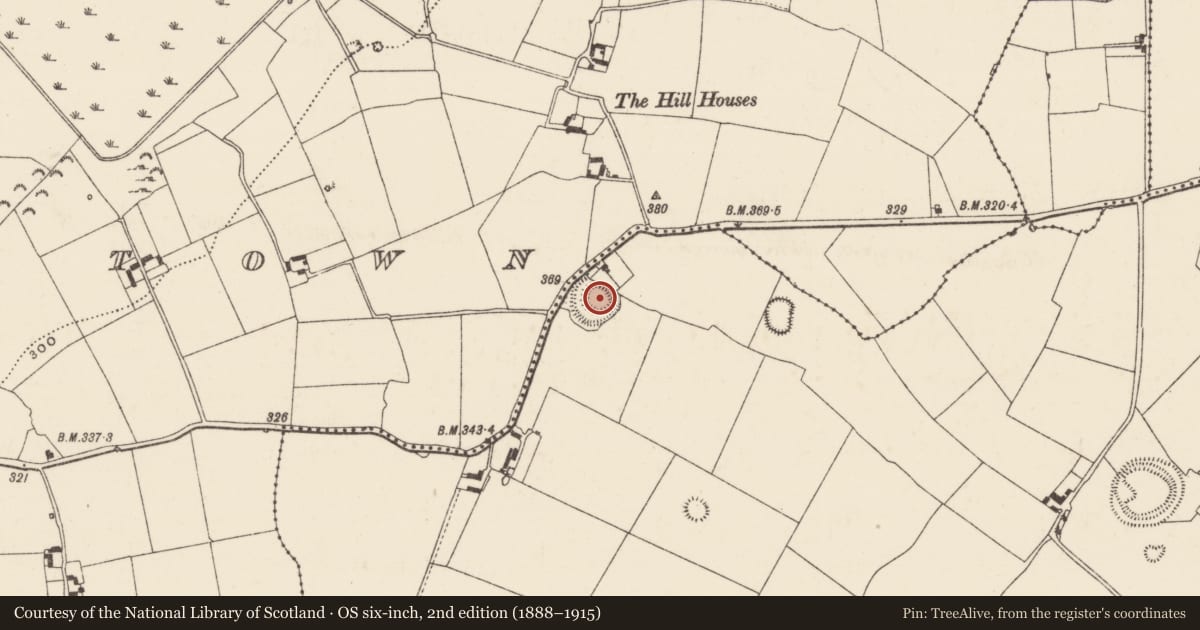 Ordnance Survey six-inch map, 2nd edition (1888–1915) covering the location of Concentric enclosure, Beakstown, Cormackstown, County Tipperary North, with a pin at the register's coordinates