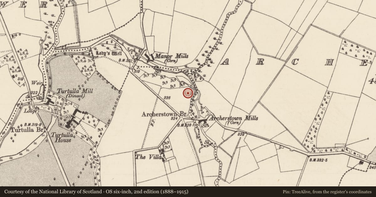 Ordnance Survey six-inch map, 2nd edition (1888–1915) covering the location of Ringfort - rath, Turtulla (Fertiana Par.), County Tipperary North, with a pin at the register's coordinates