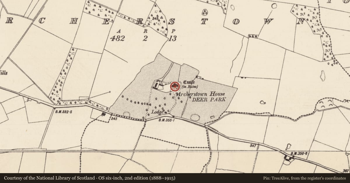 Ordnance Survey six-inch map, 2nd edition (1888–1915) covering the location of House - indeterminate date, Archerstown, County Tipperary North, with a pin at the register's coordinates