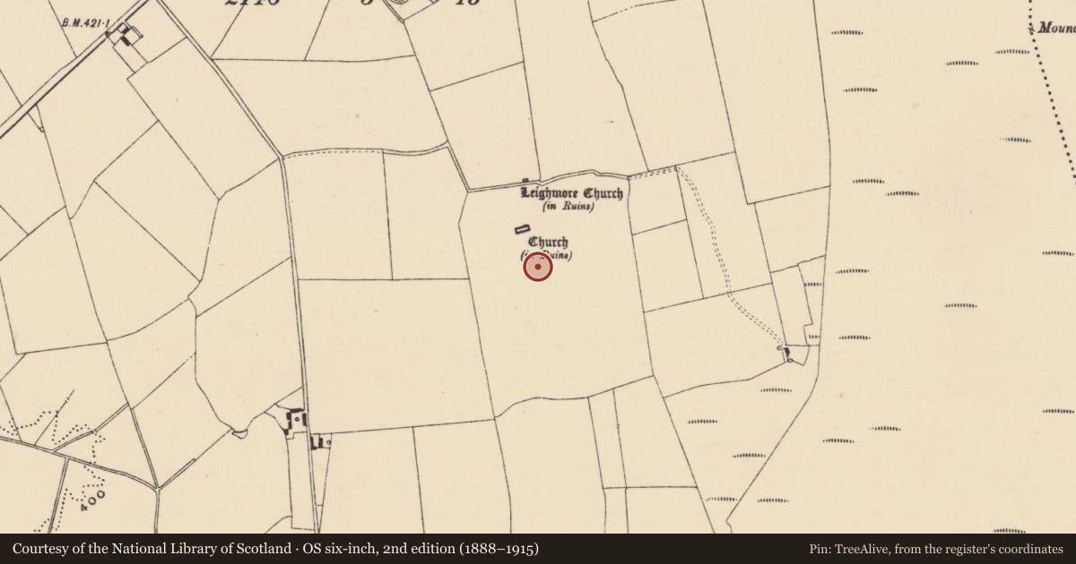 Ordnance Survey six-inch map, 2nd edition (1888–1915) covering the location of Settlement deserted - medieval, Leigh, County Tipperary North, with a pin at the register's coordinates