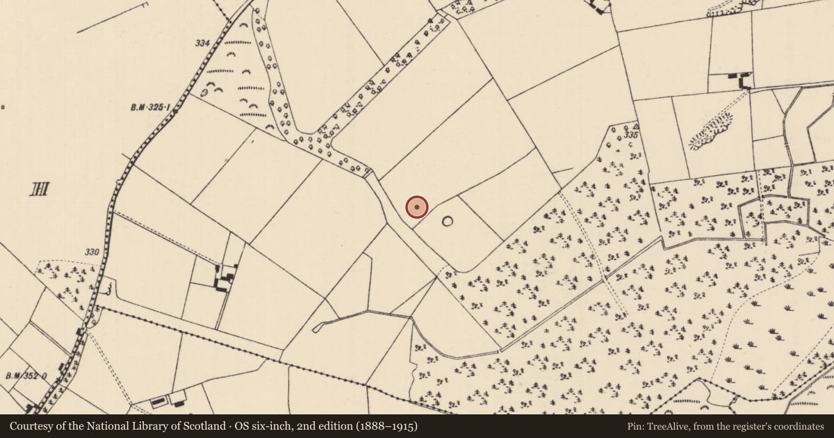 Ordnance Survey six-inch map, 2nd edition (1888–1915) covering the location of Moated site, Turtulla (Fertiana Par.), County Tipperary North, with a pin at the register's coordinates