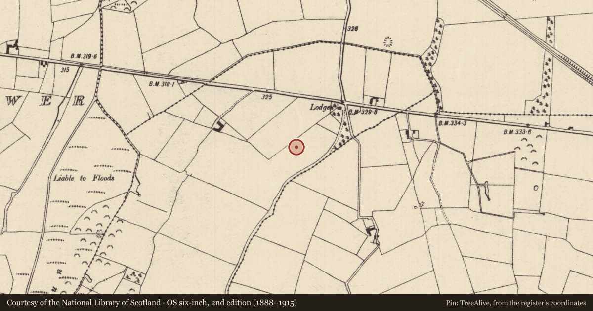Ordnance Survey six-inch map, 2nd edition (1888–1915) covering the location of Earthwork, Clohoge, County Tipperary North, with a pin at the register's coordinates