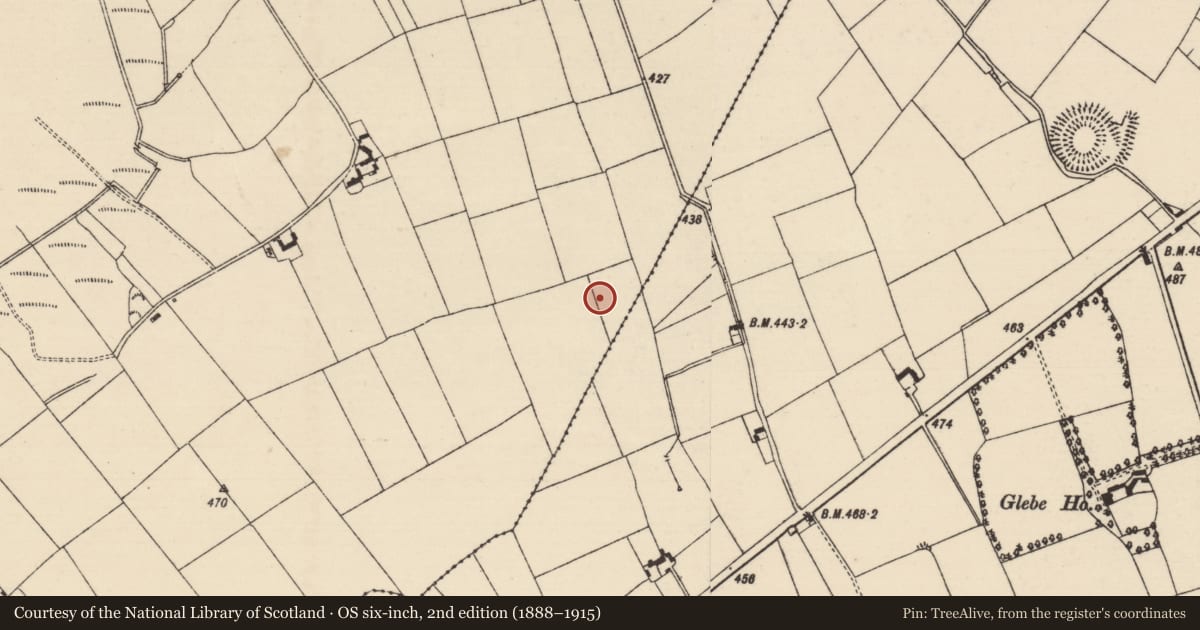 Ordnance Survey six-inch map, 2nd edition (1888–1915) covering the location of Enclosure, Inchirourke, County Tipperary South, with a pin at the register's coordinates
