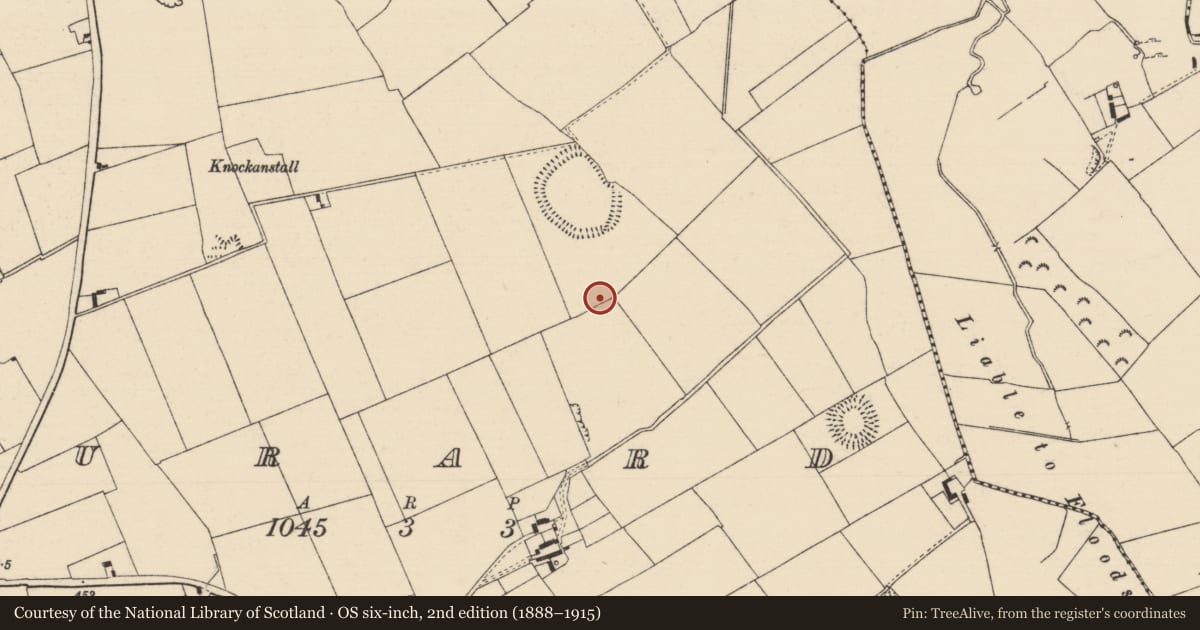 Ordnance Survey six-inch map, 2nd edition (1888–1915) covering the location of Enclosure, Urard, County Tipperary South, with a pin at the register's coordinates