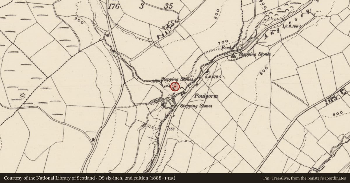 Ordnance Survey six-inch map, 2nd edition (1888–1915) covering the location of Sweathouse, Reagoulane, County Tipperary South, with a pin at the register's coordinates