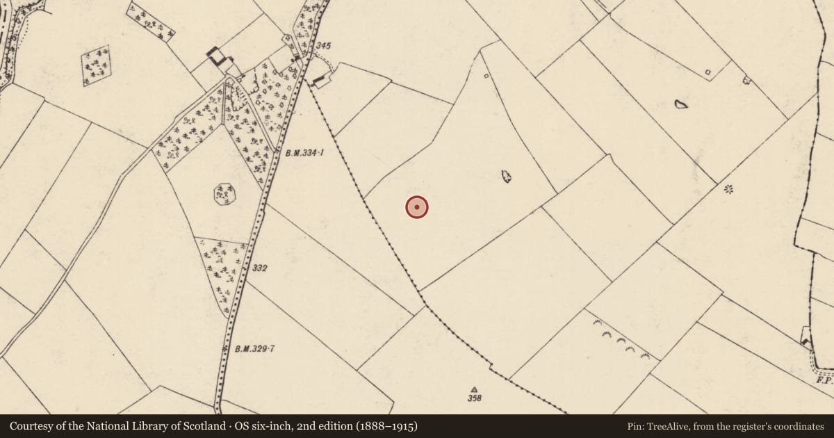 Ordnance Survey six-inch map, 2nd edition (1888–1915) covering the location of Barrow - ring-barrow, Graiguenoe, County Tipperary South, with a pin at the register's coordinates