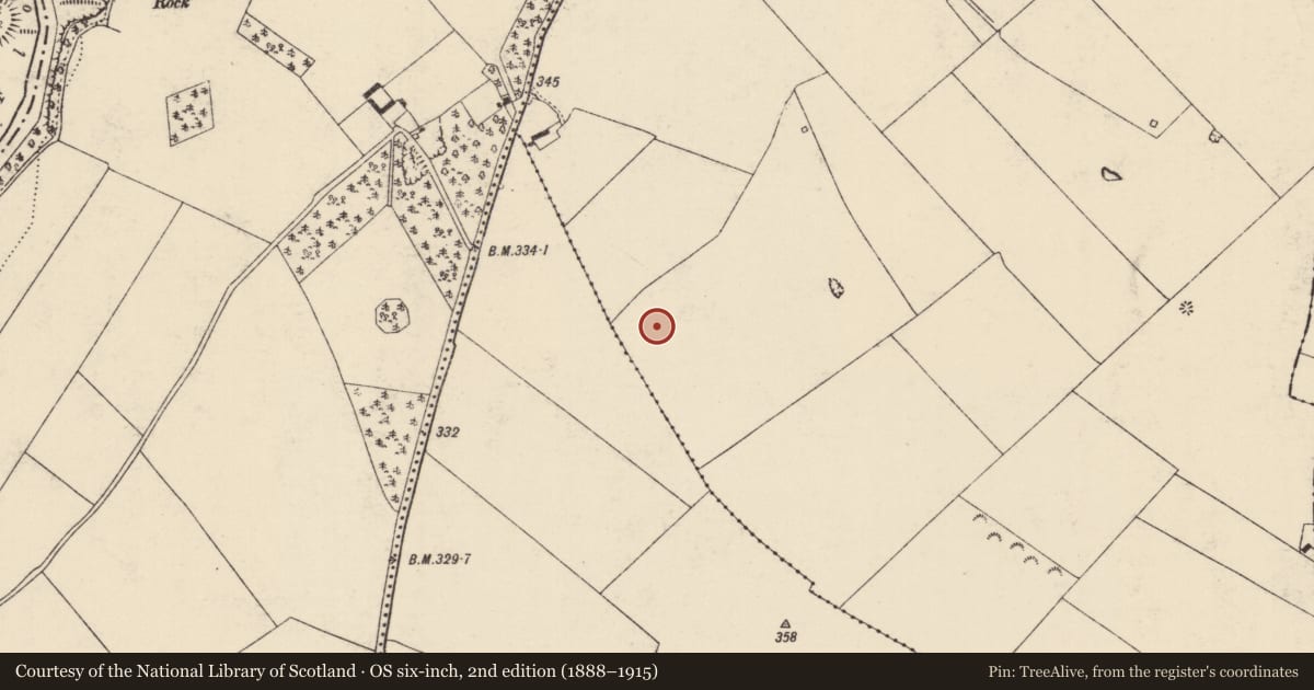 Ordnance Survey six-inch map, 2nd edition (1888–1915) covering the location of Barrow - ring-barrow, Graiguenoe, County Tipperary South, with a pin at the register's coordinates