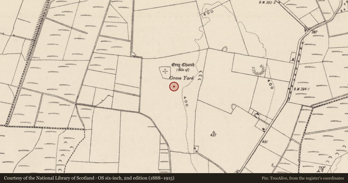 Ordnance Survey six-inch map, 2nd edition (1888–1915) covering the location of Settlement deserted - medieval, Erry, County Tipperary South, with a pin at the register's coordinates