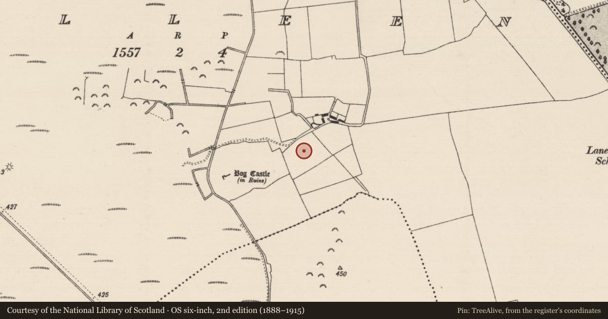 Ordnance Survey six-inch map, 2nd edition (1888–1915) covering the location of Enclosure, Killeen (Killenaule Par.), County Tipperary South, with a pin at the register's coordinates