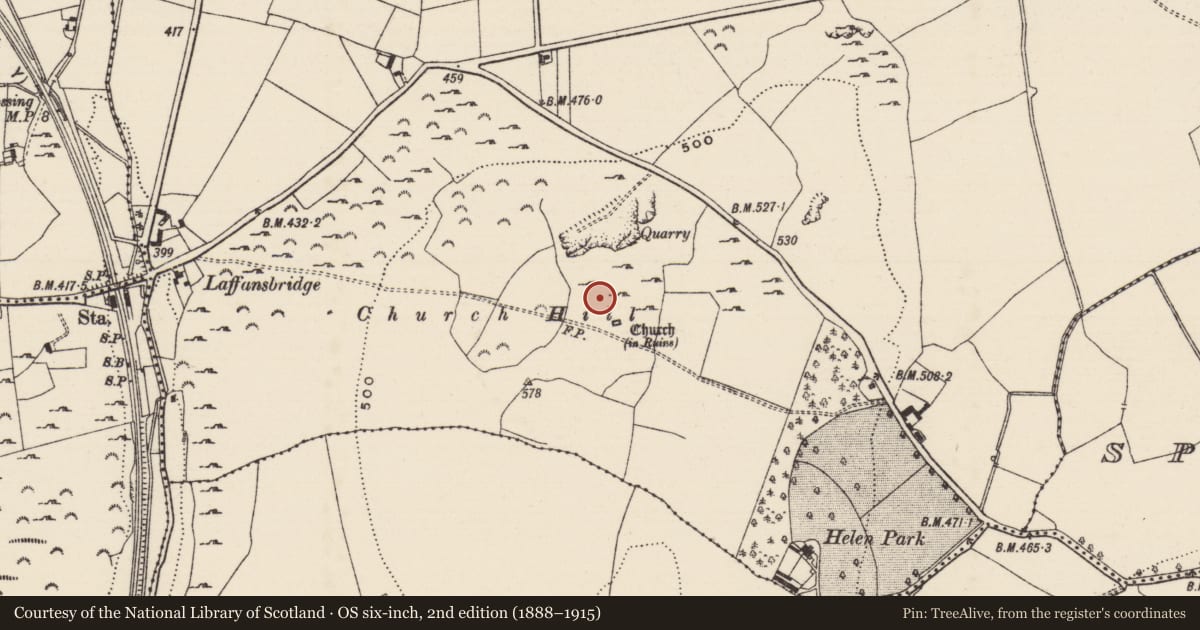 Ordnance Survey six-inch map, 2nd edition (1888–1915) covering the location of House - indeterminate date, Ballintogher (Graystown Par.), County Tipperary South, with a pin at the register's coordinates