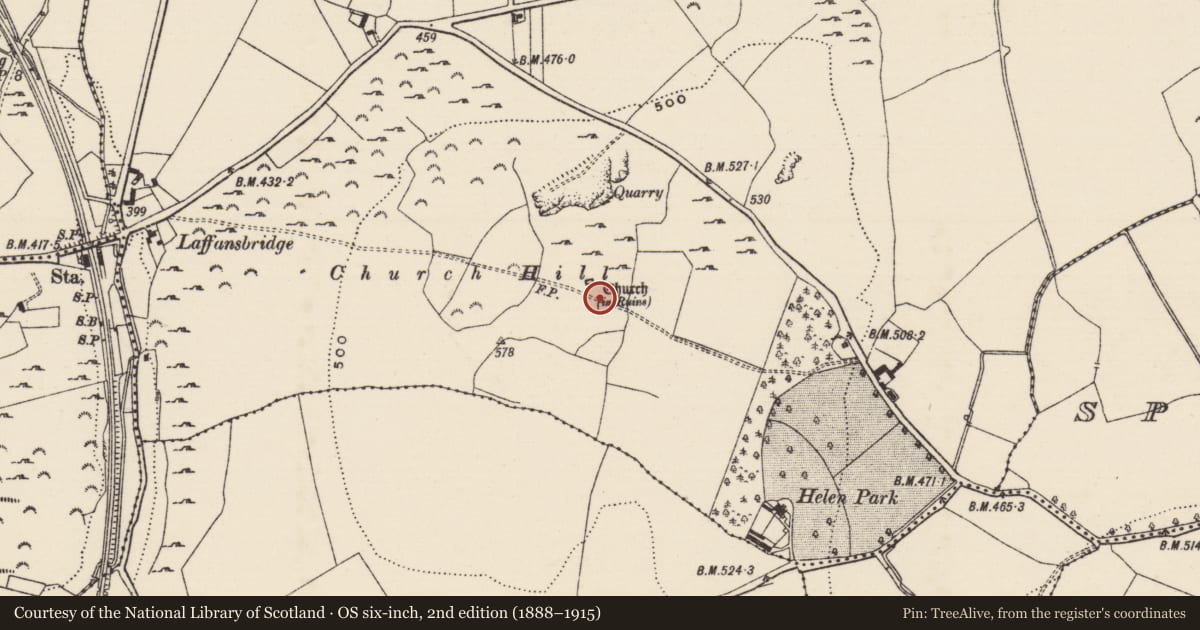 Ordnance Survey six-inch map, 2nd edition (1888–1915) covering the location of House - indeterminate date, Ballintogher (Graystown Par.), County Tipperary South, with a pin at the register's coordinates