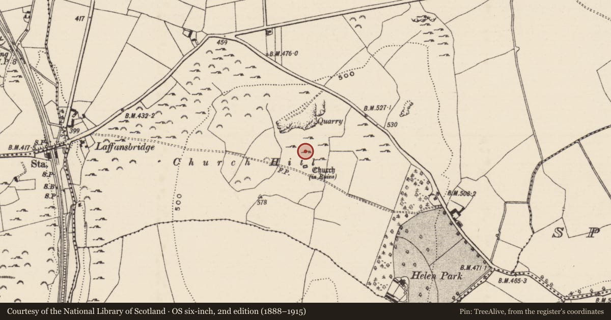 Ordnance Survey six-inch map, 2nd edition (1888–1915) covering the location of Enclosure, Ballintogher (Graystown Par.), County Tipperary South, with a pin at the register's coordinates