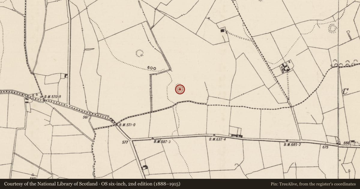 Ordnance Survey six-inch map, 2nd edition (1888–1915) covering the location of Ringfort - rath, Coolquill, County Tipperary South, with a pin at the register's coordinates