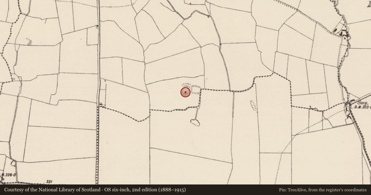 Ordnance Survey six-inch map, 2nd edition (1888–1915) covering the location of Moated site, Gragaugh, County Tipperary South, with a pin at the register's coordinates