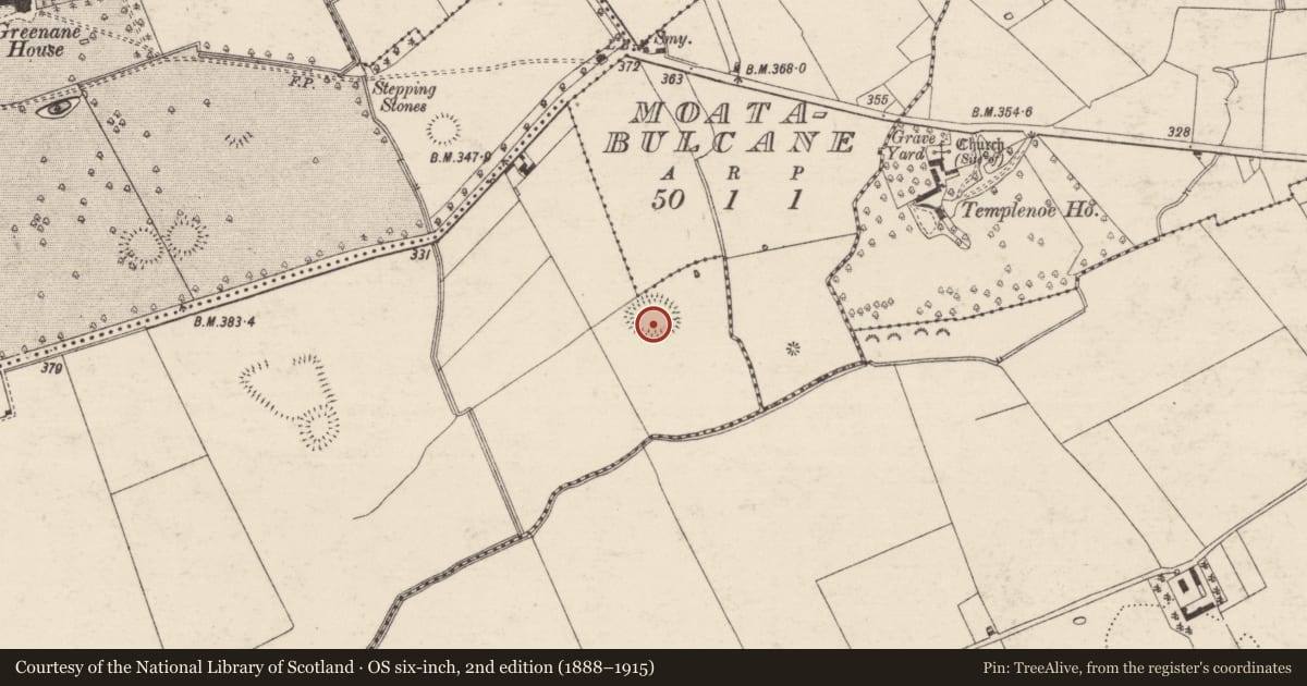 Ordnance Survey six-inch map, 2nd edition (1888–1915) covering the location of Enclosure, Friarsfield, County Tipperary South, with a pin at the register's coordinates