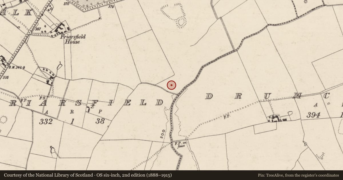 Ordnance Survey six-inch map, 2nd edition (1888–1915) covering the location of Barrow - ring-barrow, Friarsfield, County Tipperary South, with a pin at the register's coordinates