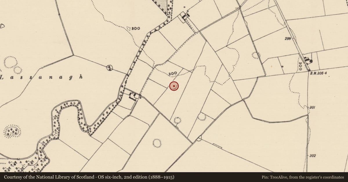 Ordnance Survey six-inch map, 2nd edition (1888–1915) covering the location of Enclosure, Kilmore Upper, County Tipperary South, with a pin at the register's coordinates