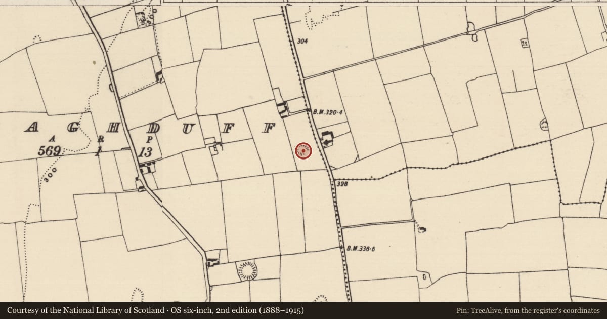 Ordnance Survey six-inch map, 2nd edition (1888–1915) covering the location of Ringfort - rath, Freaghduff, County Tipperary South, with a pin at the register's coordinates