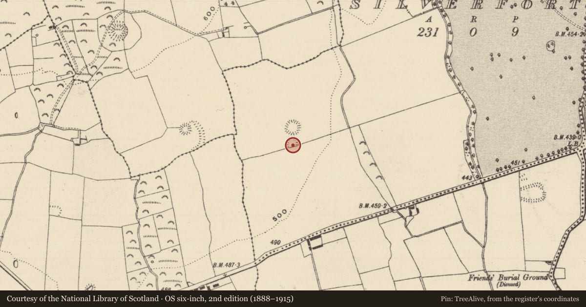 Ordnance Survey six-inch map, 2nd edition (1888–1915) covering the location of Ringfort - rath, Silverfort, County Tipperary South, with a pin at the register's coordinates