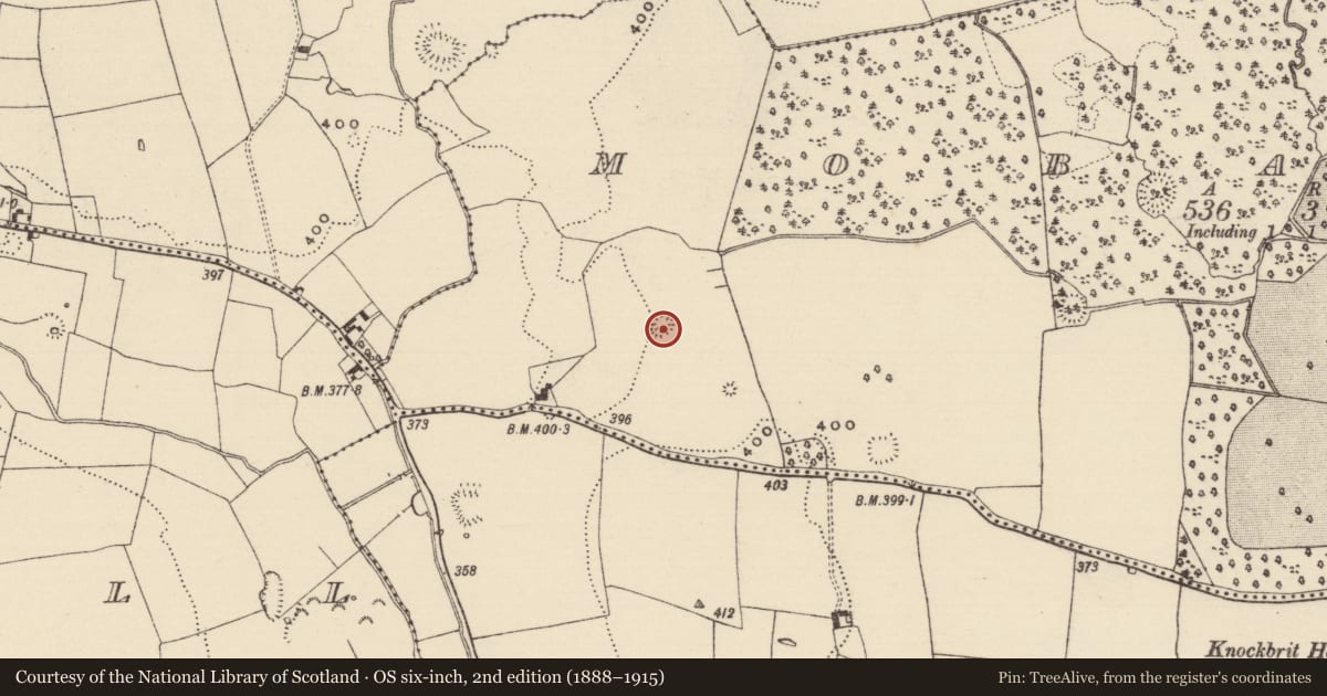 Ordnance Survey six-inch map, 2nd edition (1888–1915) covering the location of Enclosure, Mobarnan, County Tipperary South, with a pin at the register's coordinates