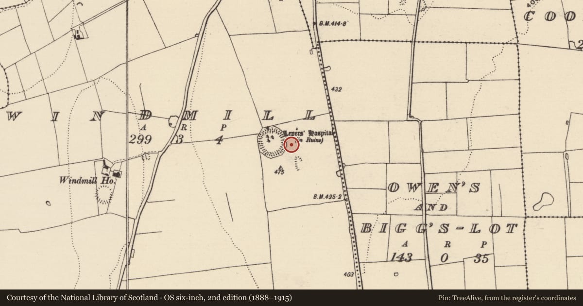 Ordnance Survey six-inch map, 2nd edition (1888–1915) covering the location of Enclosure, Windmill, County Tipperary South, with a pin at the register's coordinates