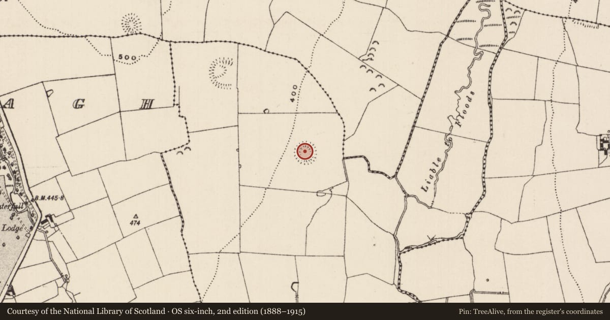 Ordnance Survey six-inch map, 2nd edition (1888–1915) covering the location of Ringfort - rath, Milltown St. John, County Tipperary South, with a pin at the register's coordinates