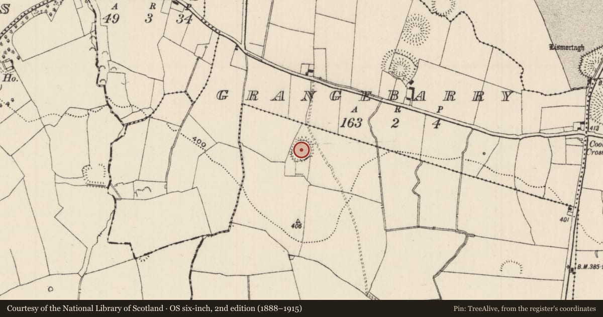 Ordnance Survey six-inch map, 2nd edition (1888–1915) covering the location of Ringfort - rath, Coolbaun (Cooleagh Par.), County Tipperary South, with a pin at the register's coordinates
