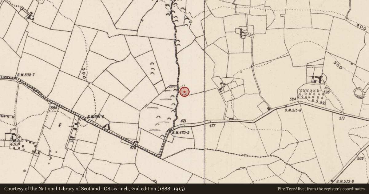 Ordnance Survey six-inch map, 2nd edition (1888–1915) covering the location of Enclosure, Corbally (Drangan), County Tipperary South, with a pin at the register's coordinates