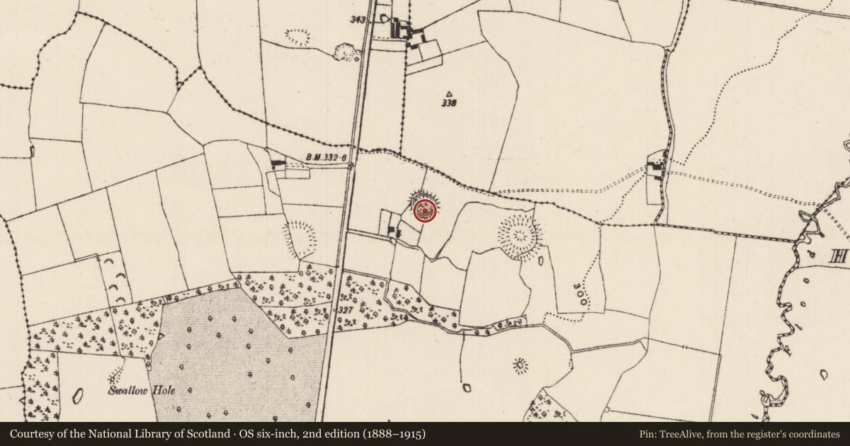 Ordnance Survey six-inch map, 2nd edition (1888–1915) covering the location of House - medieval, Coolmore, County Tipperary South, with a pin at the register's coordinates