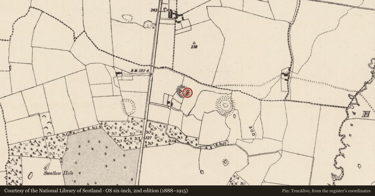 Ordnance Survey six-inch map, 2nd edition (1888–1915) covering the location of House - medieval, Coolmore, County Tipperary South, with a pin at the register's coordinates