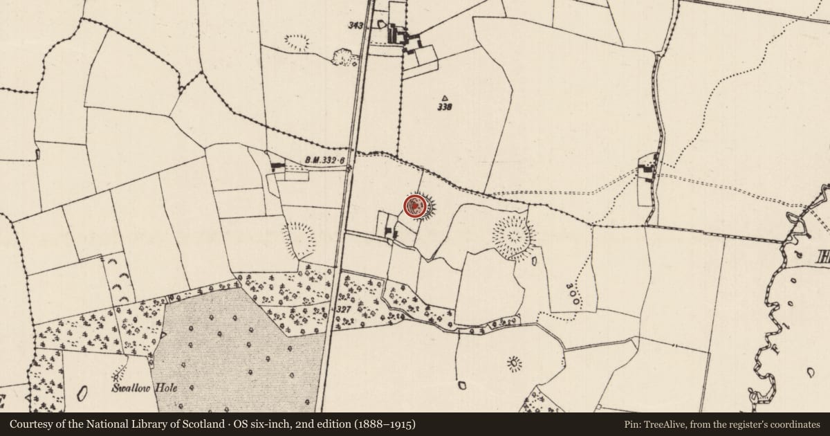 Ordnance Survey six-inch map, 2nd edition (1888–1915) covering the location of House - medieval, Coolmore, County Tipperary South, with a pin at the register's coordinates