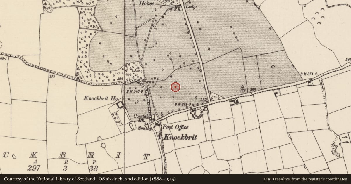 Ordnance Survey six-inch map, 2nd edition (1888–1915) covering the location of Enclosure, Mobarnan, County Tipperary South, with a pin at the register's coordinates