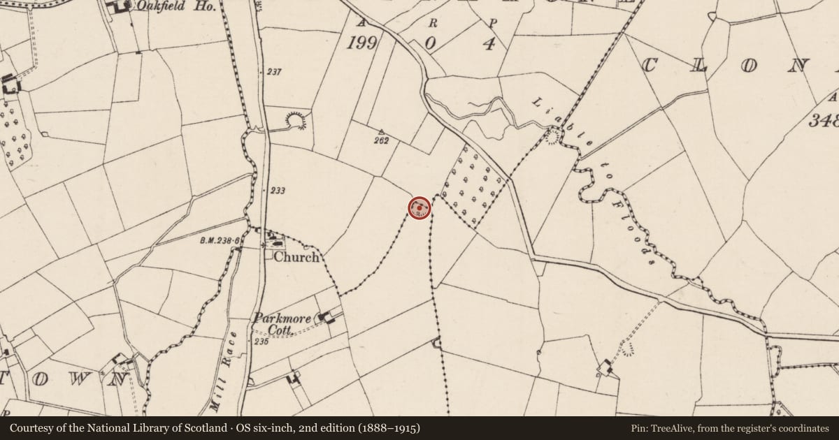 Ordnance Survey six-inch map, 2nd edition (1888–1915) covering the location of Quarry, Cappoge, County Tipperary South, with a pin at the register's coordinates