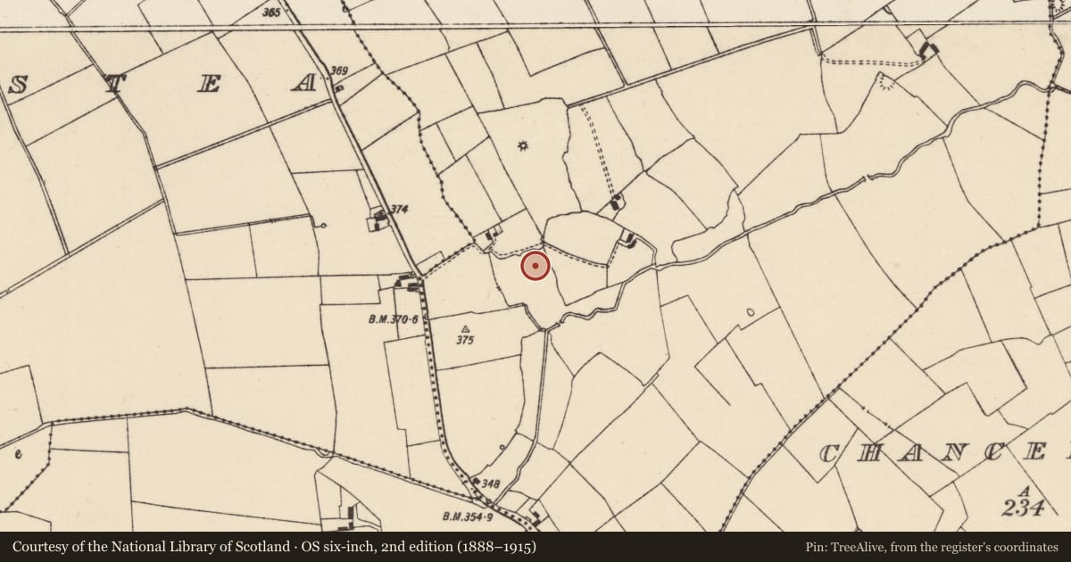 Ordnance Survey six-inch map, 2nd edition (1888–1915) covering the location of Enclosure, Duncummin, County Tipperary South, with a pin at the register's coordinates