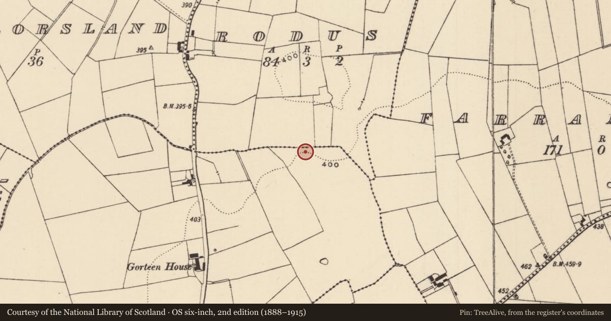 Ordnance Survey six-inch map, 2nd edition (1888–1915) covering the location of Barrow - unclassified, Gorteen (Emly Par.), County Tipperary South, with a pin at the register's coordinates