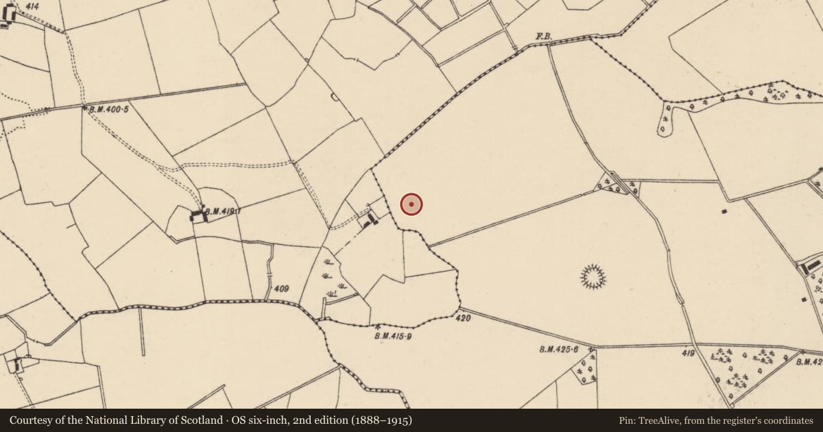 Ordnance Survey six-inch map, 2nd edition (1888–1915) covering the location of Enclosure, Mooresfort, County Tipperary South, with a pin at the register's coordinates