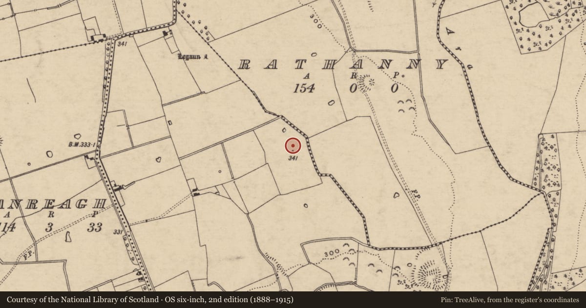 Ordnance Survey six-inch map, 2nd edition (1888–1915) covering the location of Enclosure, Gortaknockeare, County Tipperary South, with a pin at the register's coordinates